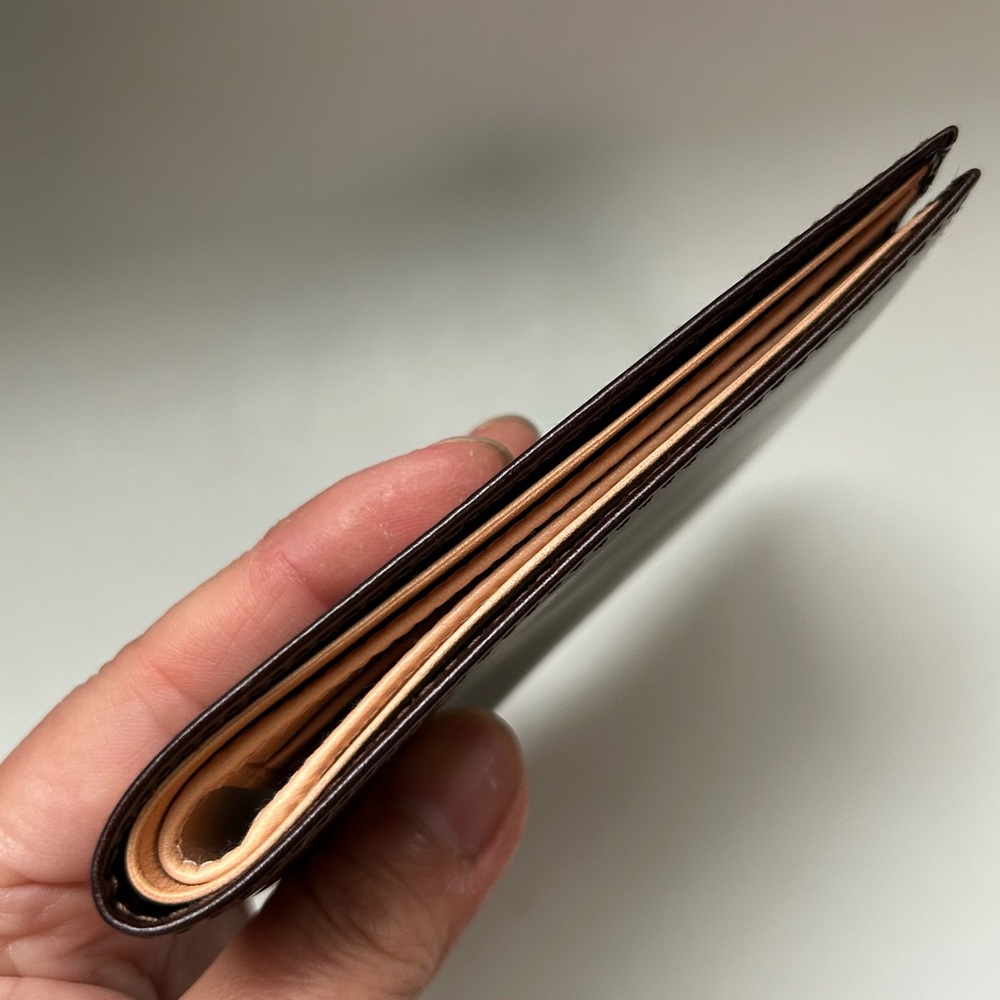 New Water Buffalo Vintage Coach Slim Bifold Vachetta Leather Wallet Mahogany - Picture 5 of 8